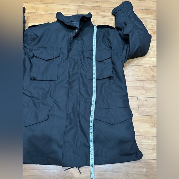 Brandit M-65 Standard Tactical Military Winter Parka Men’s Size L Black Hooded - Picture 11 of 13